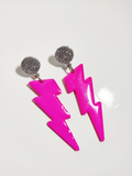 Pendientes rayos  rosa fluor